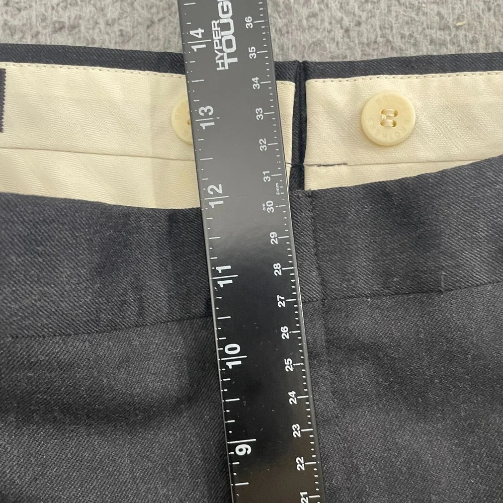 Vintage Brooks Brothers Makers Pants 37x28 Charcoal Pleated Pure Wool Trousers‎